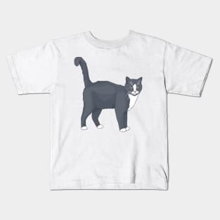 Tuxedo Short Hair Cat Kids T-Shirt